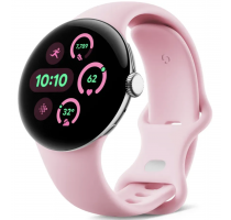 Google Pixel Watch 3 polished silver 41mm Sportarmband rose quartz LTE)